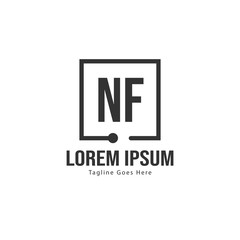 Fototapeta premium Initial NF logo template with modern frame. Minimalist NF letter logo vector illustration