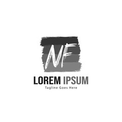 Fototapeta premium Initial NF logo template with modern frame. Minimalist NF letter logo vector illustration