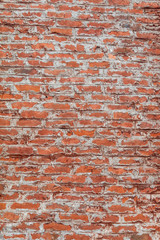 Old Weathered Red Bricks Wall Texture Useful For Background and Overlay