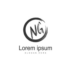 Initial NG logo template with modern frame. Minimalist NG letter logo vector illustration