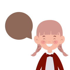 student girl smiling with speech bubble