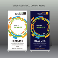 Roll up banner,abstract standing banner template design. Modern banner templates.