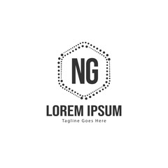 Initial NG logo template with modern frame. Minimalist NG letter logo vector illustration