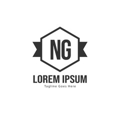 Initial NG logo template with modern frame. Minimalist NG letter logo vector illustration