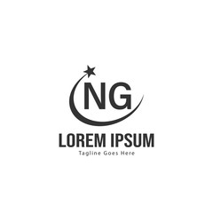 Initial NG logo template with modern frame. Minimalist NG letter logo vector illustration