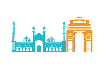 celebration of independence day and tourist buildings of india