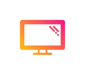 Monitor icon. Computer component device sign. Screen symbol. Classic flat style. Gradient monitor icon. Vector