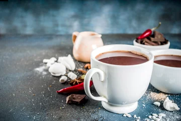 Fotobehang Hot chocolate cups © ricka_kinamoto