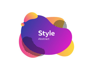 Multi-colored abstract graphic elements joining together. Dynamical colored forms and dots. Gradient banners with flowing liquid shapes. Template for design of logo, flyer or presentation
