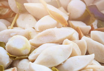 meatball steamed fish street food in Thailand