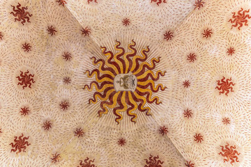 Detail of ceiling at Sforza Castle in Milan, Italy