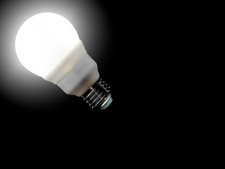 Energiesparbirne schraeg links Querformat
