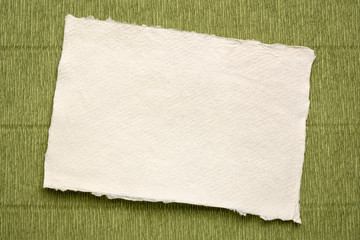 sheet of white Khadi rag paper