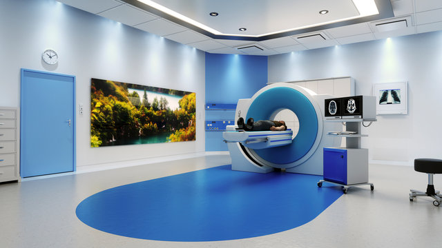 MRI Scanner Room With Patient