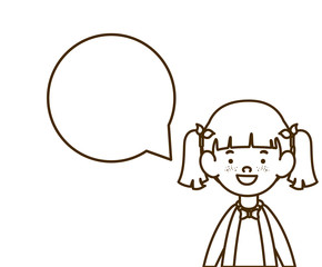silhouette of student girl smiling with speech bubble