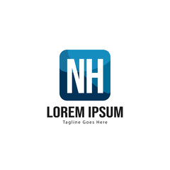 Fototapeta premium Initial NH logo template with modern frame. Minimalist NH letter logo vector illustration