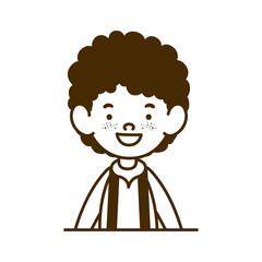 silhouette of student boy smiling on white background