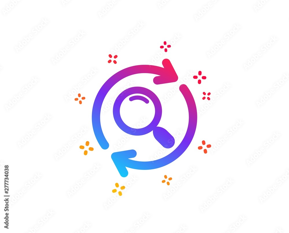 Aufkleber search icon. refresh find results sign. dynamic shapes. gradient design search icon. classic style. 