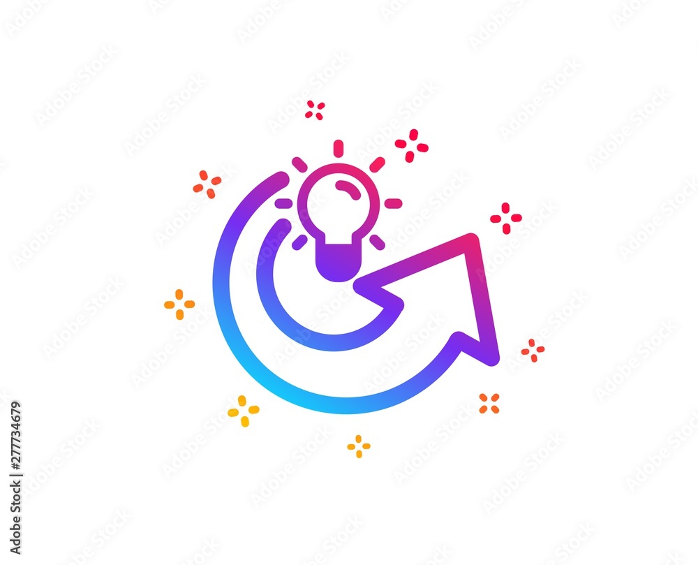 Poster Share idea icon. Light bulb or Lamp sign. Creativity, Solution or Thinking symbol. Dynamic shapes. Gradient design share idea icon. Classic style. Vector