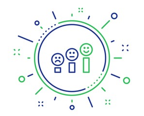 Obraz premium Customer satisfaction line icon. Positive feedback sign. Smile chart symbol. Quality design elements. Technology customer satisfaction button. Editable stroke. Vector