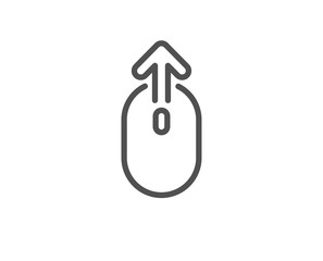 Swipe up mouse line icon. Scrolling arrow sign. Landing page scroll symbol. Quality design element. Linear style swipe up icon. Editable stroke. Vector