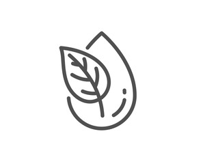 Obraz premium Ikona linii produktów ekologicznych. Brak śladu sztucznych barwników. Symbol naturalnych smaków. Element projektu wysokiej jakości. Ikona produktu ekologicznego w stylu liniowym. Edytowalny skok. Wektor