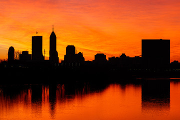 Indianapolis downtown skyline silhouette Cityscape