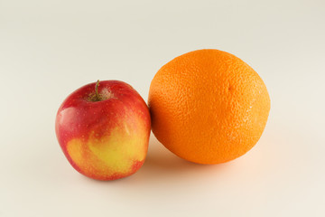 ripe beautiful apple with orange