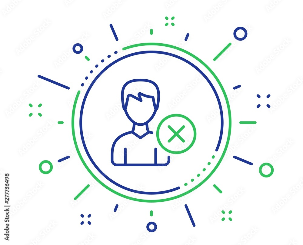 Poster remove user line icon. profile avatar sign. male person silhouette symbol. quality design elements. 