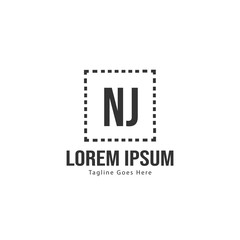 Fototapeta premium Initial NJ logo template with modern frame. Minimalist NJ letter logo vector illustration