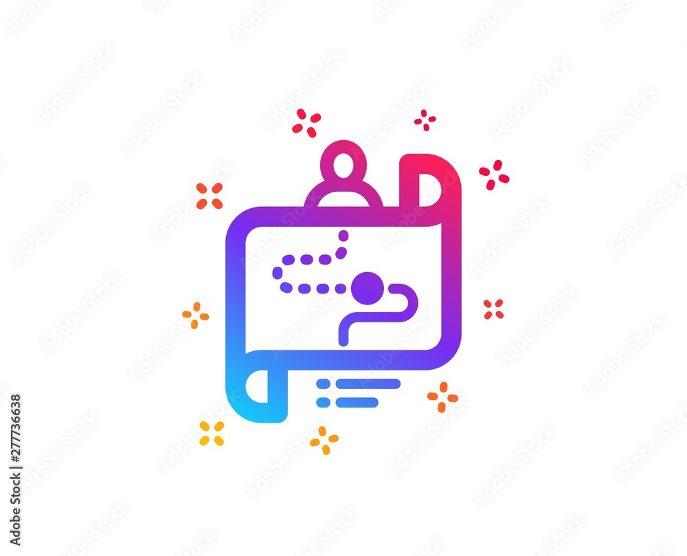 Poster journey path map icon. project process sign. dynamic shapes. gradient design journey path icon. clas