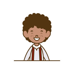 student boy smiling on white background