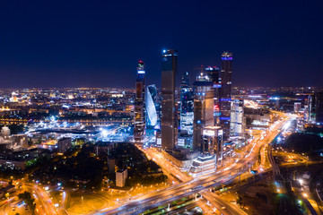 Fototapeta na wymiar Moscow business city at night
