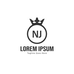 Fototapeta premium Initial NJ logo template with modern frame. Minimalist NJ letter logo vector illustration