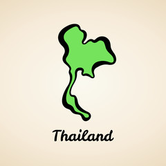 Fototapeta na wymiar Thailand - Outline Map