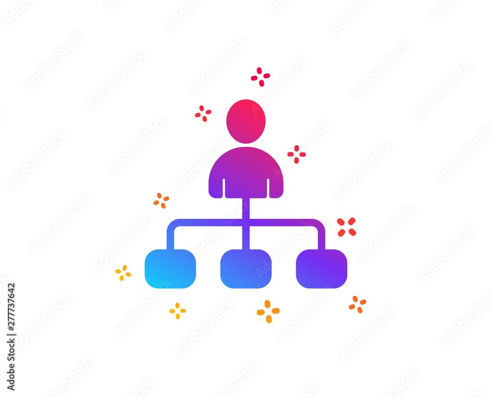 Poster management icon. business strategy sign. development symbol. dynamic shapes. gradient design managem