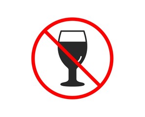 No or Stop. Beer glass icon. Pub Craft beer sign. Brewery beverage symbol. Prohibited ban stop symbol. No beer glass icon. Vector