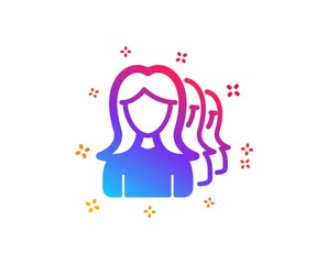Group of Women icon. Human communication symbol. Teamwork sign. Dynamic shapes. Gradient design women Headhunting icon. Classic style. Vector