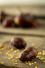 Red chili peppers detail