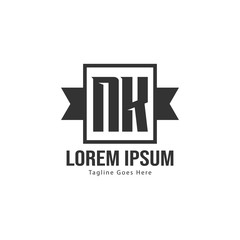 Fototapeta premium Initial NK logo template with modern frame. Minimalist NK letter logo vector illustration