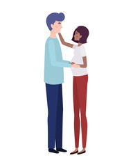 pregnant woman with husband standing