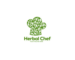 green chef logo design template, restaurant logo design concept	
