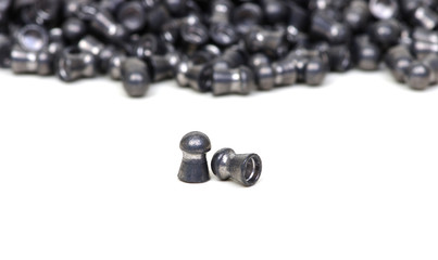Air gun lead pellets isolated