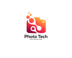 camera photography logo vector template, lens technology logo design