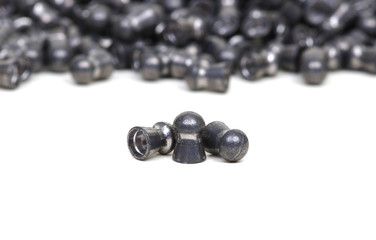 Air gun lead pellets isolated