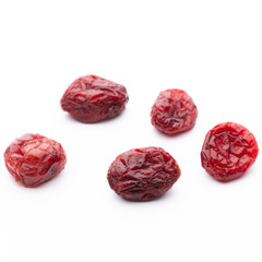 Dried cranberries isolated on white background