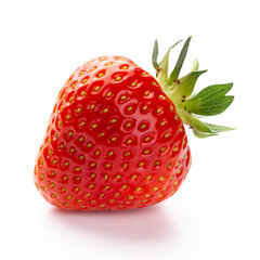 Fresh strawberries closeup on a white background. Isolated - Image