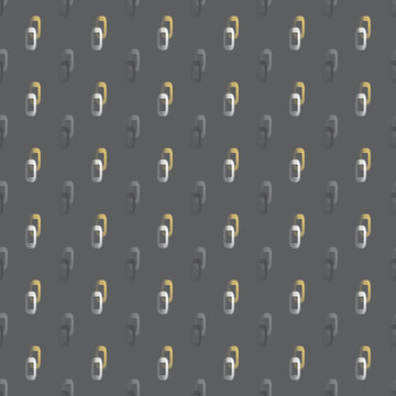 Abstract vector seamless pattern with stylized glowing rounded rectangles. Graphic yellow, cream, grey and charcoal ornaments.
