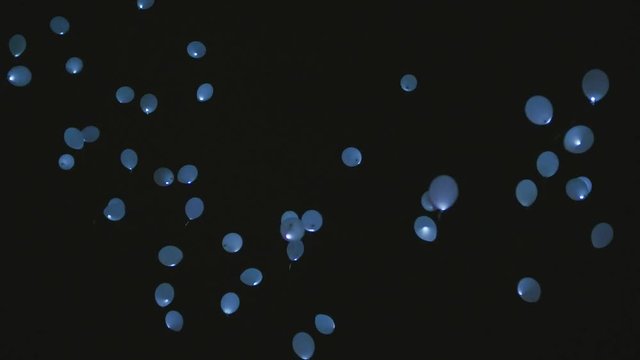 LED Baloons flying in the sky
