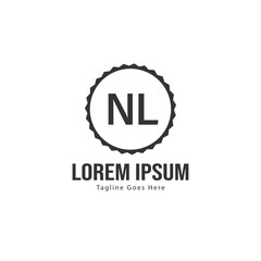 Initial NL logo template with modern frame. Minimalist NL letter logo vector illustration
